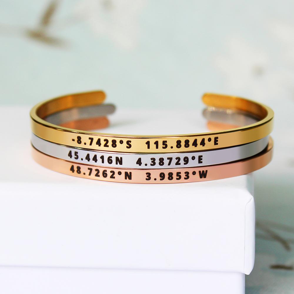 Coordinates Bracelet - Pulseira de coordenadas personalizadas de 4mm